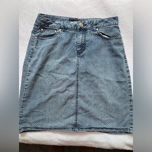 Polka-dot denim skirt